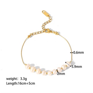 Mode véritable bouton d'eau douce collier bracelet <span class=keywords><strong>ensemble</strong></span> 6-7mm couleur blanche ensembles de bijoux en perles naturelles pour les femmes - Product Image 6