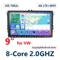 N5 UIS7862 Écran tactile Android 9 pouces pour voiture, compatible Apple CarPlay et aide à la marche arrière pour modèles VW Volkswagen Golf MK6 Passat Golf