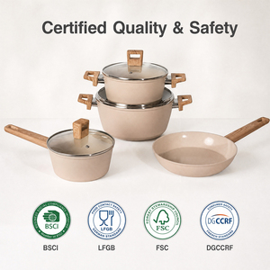 Ensemble de casseroles en aluminium forgé antiadhésif avec revêtement céramique, casseroles, poêles et faitouts <span class=keywords><strong>pour</strong></span> cuisinière à gaz et à <span class=keywords><strong>induction</strong></span> - Product Image 1