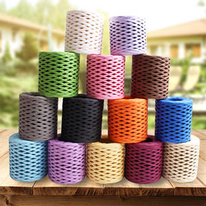 เส้นด้ายถักโครเชต์แบบทำมือริบบิ้นกระดาษใยราฟเฟอร์เส้นใหญ่สำหรับหลาสำหรับโครงการโครเชต์หรือบรรจุภัณฑ์เส้นด้าย - Product Image 1