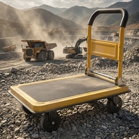 Chariots à plateforme en acier antidérapants personnalisables, conception à quatre roues, pour usage en entrepôt, transport d'outils, support OEM