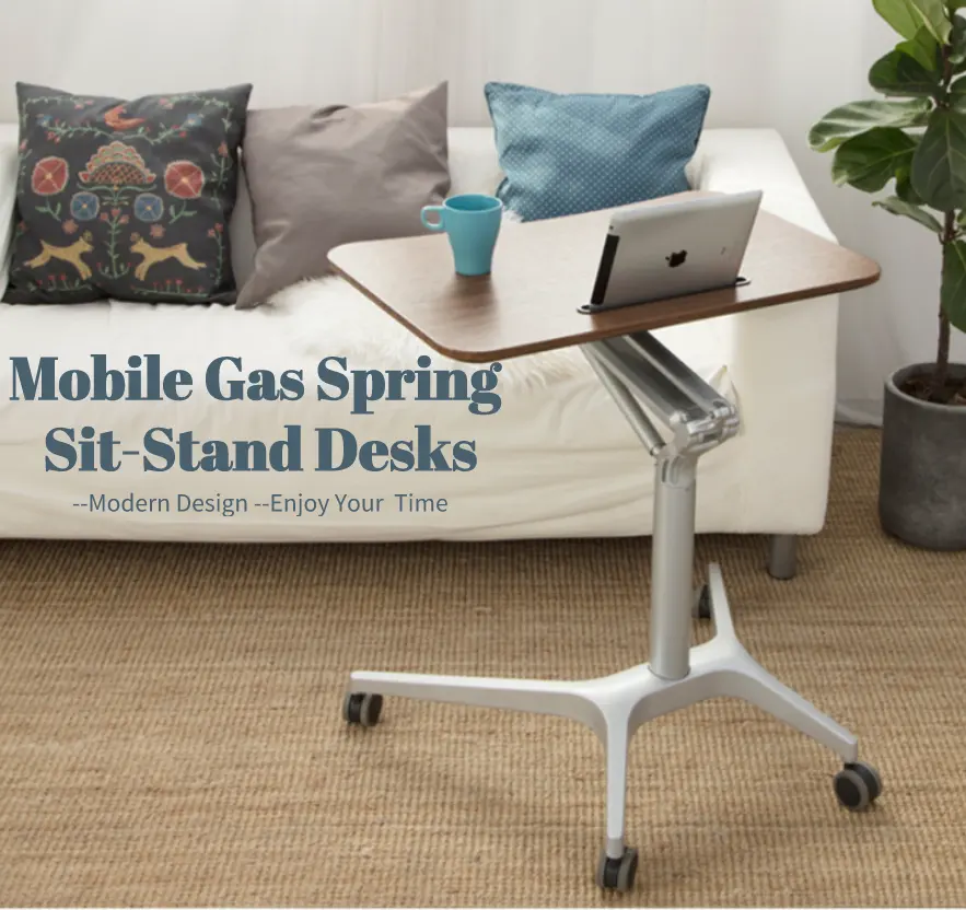 Gas Lift Mobile Workstation Winkelwagen Sit-Stand Bureau Voor Home Office