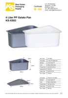 Boîte à crème glacée en plastique recyclé non toxique de 4 litres en PP pour l'emballage de desserts multi-saveurs