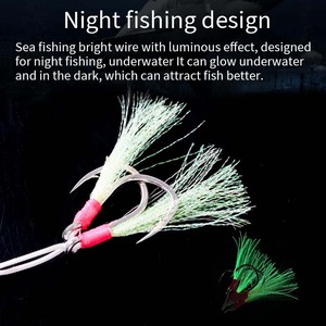 Anzuelo Luminoso para Pesca Jigging 8062 5X Doble Anzuelo para Pesca en Barco en Agua Salada, Anzuelo de Placa de Hierro Super Resistente - Product Image 5