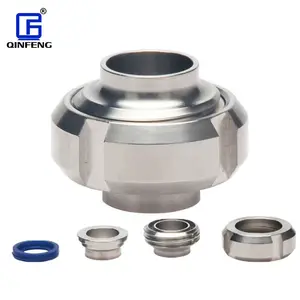 Qingfeng DN15~DN100 3A DIN SMS SS304 SS316L Threaded Hygienic Pipe Fitting Coupling Stainless Steel Sanitary Union