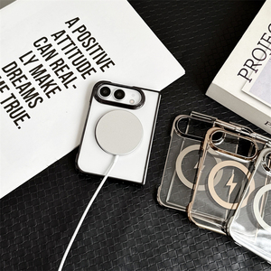 เคสใสเคลือบหรูหราแบบแม่เหล็กสำหรับ iPhone Ultra 18 รองรับการชาร์จไร้สาย พร้อมเลนส์ยกป้องกัน - Product Image 2