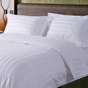 Beyaz kumaş nevresim takımı kumaş ev tekstili çizgili <span class=keywords><strong>Tc</strong></span>/pamuklu kumaş için otel yatak örtüsü - Product Image 5