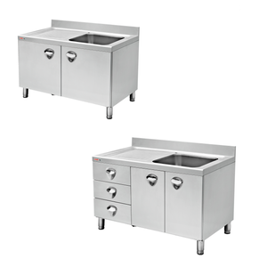 Stainless Steel Cabinet Sink Restaurant Kitchen Cabinet With Sink Outdoors Stainless Steel Restaurant Kitchen Cabinet With Sink Commercial Dish Sink Work Bench Table Cabinet With 3 Drawers