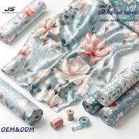 Nouveau tissu en satin de soie 100% polyester imprimé avec un design floral personnalisé pour vêtements féminins
