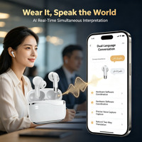 Écouteurs TWS Stéréo OEM/ODM avec Application de Traduction IA 70+ Langues pour Gaming, Faible Latence 24h/24 et Conception Ergonomique