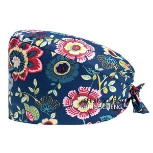 Scrub Cap with Hair <b>Scrunchy</b>, Cartoon Sushi, Nurse Hat Surgical Cap with Button & Sweatband - Product Image 2