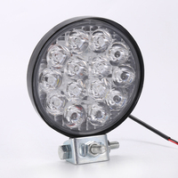 Phare de travail LED à double lentille 42W, feu antibrouillard, lumière de travail ronde 12V pour voiture, feux de conduite ronds pour camion
