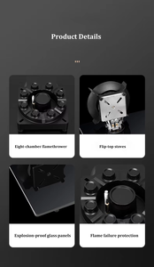 موقد غاز عالي الجودة من الفولاذ المقاوم للصدأ بشعلتين، موقد طهي مريح للاستخدام الداخلي على سطح الطاولة، موفر للطاقة من الفئة أ - Product Image 3