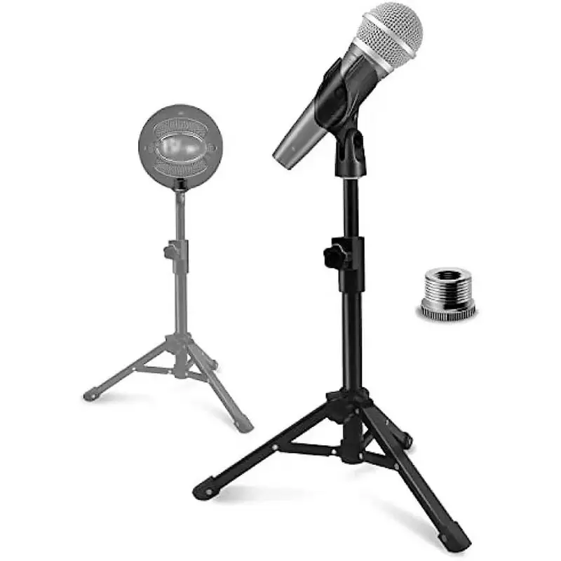 Mikrofon standı masa taşınabilir ayarlanabilir Mic Tripod masa mikrofon standı için Mic klip tutucu ile Shure SM58, SM57, Shure Q2U