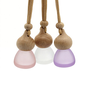 <b>Car</b> Air Freshener Pendant Empty <b>Bottle</b> Conical Shape Wooden Cap Glass <b>Diffuser</b> For Interior Decoration Custom Logo Available - Product Image 5