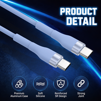 Câble USB C vers USB C, PD 60W, cordon de charge rapide en silicone souple pour ordinateurs portables, tablettes, téléphones