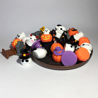 Figurines d'Halloween en résine 3D, ornements mignons de citrouille, fantôme, chapeau de sorcière, crâne, miniatures de micro-paysages pour la décoration de jardin féerique et de fête