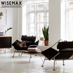 WISEMAX家具北欧简约手工编织麻绳休闲椅现代客厅阳台懒人休闲椅卧室 - Product Image 4
