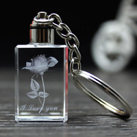 Porte-clés en verre cristal personnalisé réglable, gravure laser 3D du logo de voiture, grande taille, emballage cadeau, vente en gros à prix abordable pour promotion
