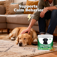Complément alimentaire apaisant pour animaux de compagnie OEM avec huile de graines d'huile d'argan et camomille pour soulager l'anxiété, la peur et le stress chez les chiens – Friandises à mâcher molles