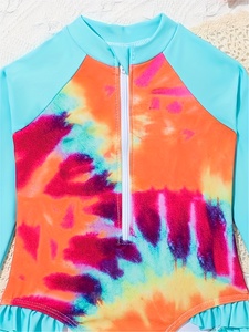 <span class=keywords><strong>Maillot</strong></span> <span class=keywords><strong>de</strong></span> <span class=keywords><strong>bain</strong></span> une <span class=keywords><strong>pièce</strong></span> à manches longues pour bébé fille, style fermeture éclair avec <span class=keywords><strong>bandeau</strong></span>, couleur contrastée, style mignon - Product Image 5