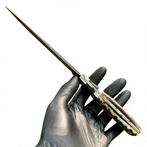 Couteau Bowie multifonctionnel à lame fixe en acier Damas, manche en bois, idéal pour le camping et les activités de plein air, outils de bricolage OEM, étui en cuir – Vente chaude - Product Image 5