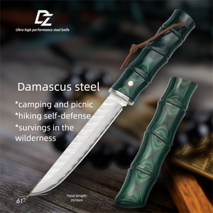 มีดพับยุทธวิธีแบบปรับแต่งได้ Green Bamboo OEM คุณภาพสูง ใบมีดเหล็กกล้าไร้สนิม ด้ามไม้ DIY สำหรับกิจกรรมกลางแจ้ง 1 - Product Image 1