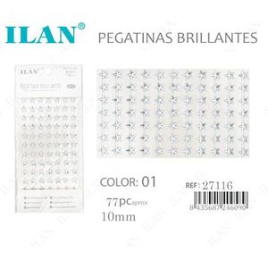 Adesivi a Forma di Stella con Strass Scintillanti Ilan 10mm Colore 01 Circa 77 Pezzi - Product Image 3
