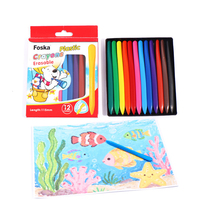Lot de 12 ou 24 crayons de couleur en plastique lavables, non toxiques et sans dégâts, pour livres de coloriage pour adultes et dessins pour enfants