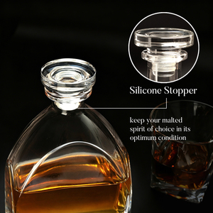 Carafe à <span class=keywords><strong>whisky</strong></span> en <span class=keywords><strong>cristal</strong></span> transparent NOVARE Luxury 800 ml avec bouchon en silicone, <span class=keywords><strong>verre</strong></span> sans plomb, logo personnalisable OEM/ODM - Product Image 2