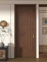 Porte en bois massif sculptée de style chinois traditionnel, grain de bois vintage, résistante à l'humidité, insonorisée, pour intérieur de maison, porte simple