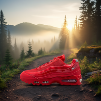 Chaussures de course pour hommes For 95, avec empeigne en mesh rouge, semelle intermédiaire en EVA et semelle extérieure en caoutchouc, collection Printemps