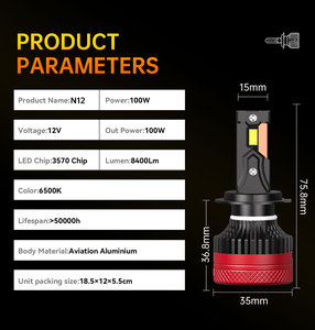 <span class=keywords><strong>Ampoule</strong></span> de phare LED 200W 13600LM 9005 9006 9012 100W 3570 puces étanche 6500K 12V pour accessoires automobiles - Product Image 5