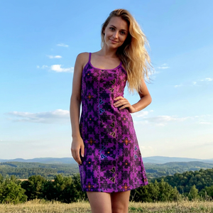 Vestido Bohemio de Alta Costura para Mujer, Estilo Gitano, con Estampado Digital, Ecológico, Elegante, Casual, Moderno, con Pliegues Naturales - Product Image 1