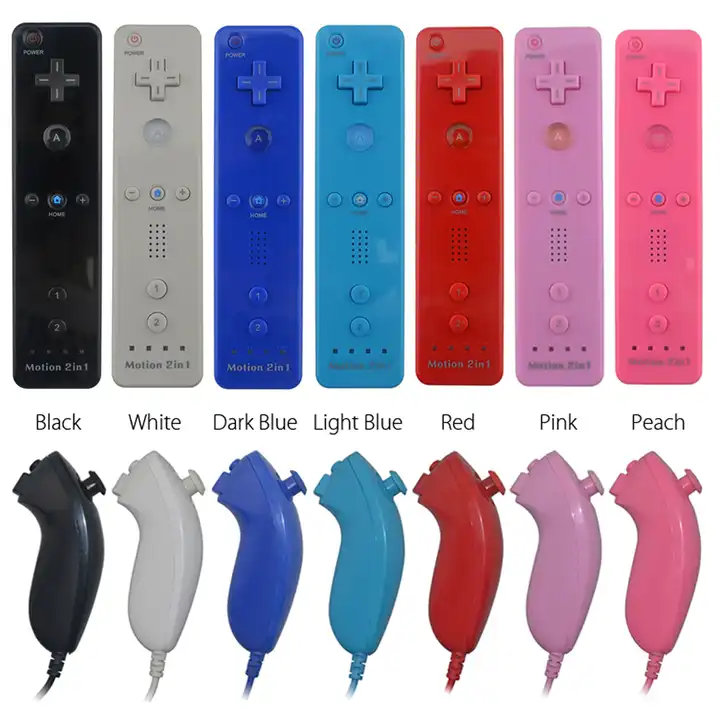 2in1 Built in Motion Plus Remote and Nunchuck Controller for Wii Wii U  Games (Black)