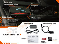 Dispositivo Inteligente de Lectura de Datos de Vehículos OBD2 Shadow D-Meter 2 Plus OLED HUD para Parabrisas, Fácil de Usar en Talleres Automotrices y Modificaciones de Autos