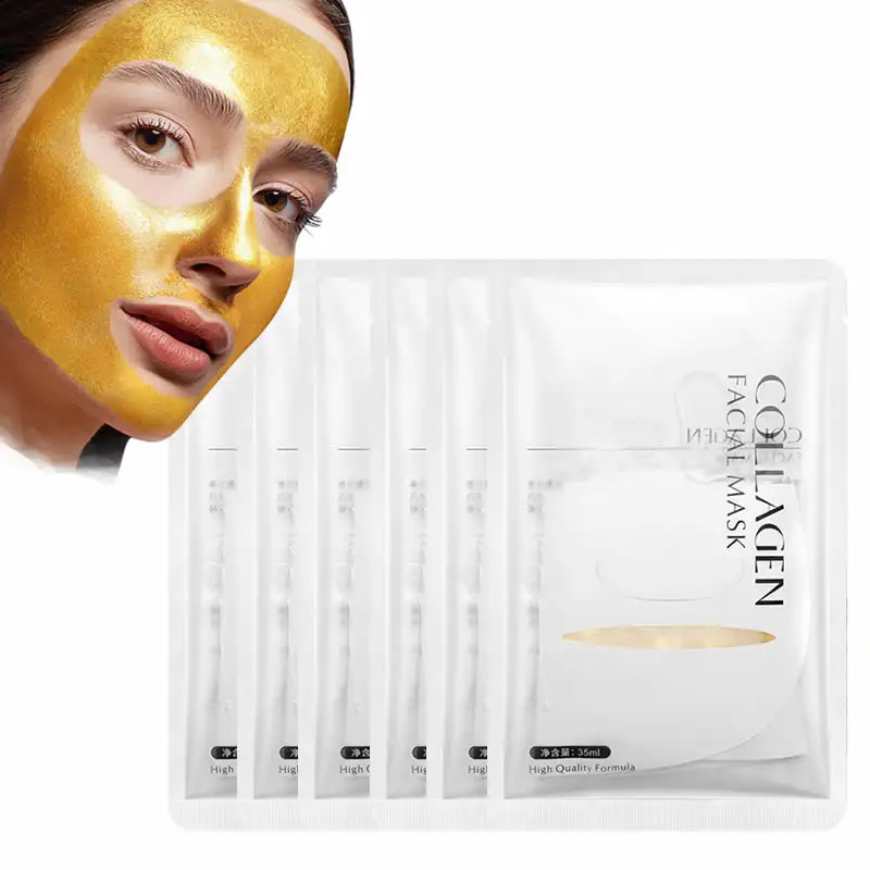 Guangzhou Kosmetik Lieferant 24 Kristall Gold Kollagen Gesichts maske Feuchtigkeit spendende Anti-Aging Bioaqua-24 Karat Gold Essenz Gesichts maske