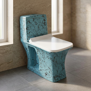 Modern Square Ceramic One Piece Toilet Designer Wooden Seat Stylish Bathroom Commode Bulk Order WC - Product Image 4