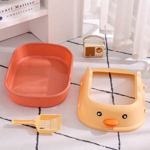 กล่องทรายแมวรูปเป็ดแบบกึ่งปิดความจุขนาดใหญ่ป้องกันน้ำกระเซ็นสำหรับแมว - Product Image 3