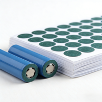 Feuille de papier isolant vulcanisé en orge des Highlands, découpée sur mesure, pour collage de batteries, avec adhésif, pour 18650 21700, joint isolant