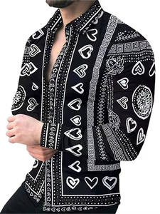 <span class=keywords><strong>Chemise</strong></span> Fleurie Décontractée <span class=keywords><strong>Homme</strong></span> <span class=keywords><strong>Pas</strong></span> Chère, Coupe Slim, Imprimée Style Européen et Américain, Vente en Gros - Product Image 2