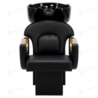 Nouveau Fauteuil de Lavage Semi-Inclinable pour Salon de Coiffure et Barbier, Unité de Lavage des Cheveux avec Siège Réglable