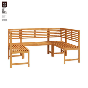 Set di Panchine da Giardino in Legno di Acacia Massiccio, 5 Pezzi, Arredamento da Esterno Resistente alle Intemperie, Design Contemporaneo - Product Image 1