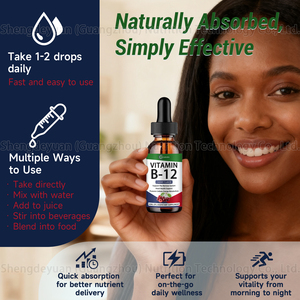OEM Private Label <strong>Methylcobalamin</strong> <strong>Vitamin</strong> <strong>B12</strong> Liquid Drops 60ml Adult Supplements for Energy Production Metabolism Support Daily - Product Image 4