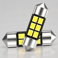 Ampoule LED 2835 8SMD double point pour toit de voiture, 12V DC, ajustement standard 31 36 39 41mm, haute luminosité, double extrémité, pour intérieur