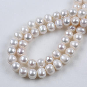 Zhuji 11-12mm White Natural Freshwater Pearl Loose <b>Bead</b> for DIY Necklace <b>Bracelet</b> Accessories Colorful Potatoes String Design - Product Image 4