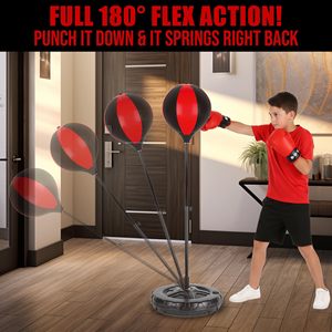 Set de Boxeo para Niños, Saco de Boxeo Inflable con Guantes, Altura Ajustable, Soporte Independiente, Juguete de Entrenamiento de Boxeo para Niños y Niñas - Product Image 5