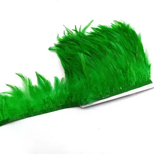 5-10 Meter Gefärbte Sattelfasanfedern, Zierbänder, Burgunderrote Hahnenfedern, Nähzubehör, Federschmuck für Handwerk und Dekoration - Product Image 4