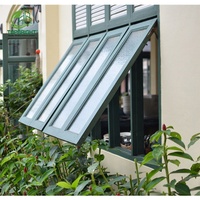 -Colgado sol protección Ventana de privacidad de doble acristalamiento de aluminio toldo ventana con pantalla