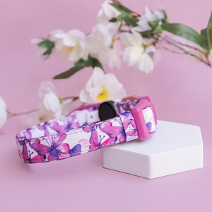 Elegante <span class=keywords><strong>Collar</strong></span> para Perro con Mariposas Rosadas, Lona Resistente con Forro de Neopreno Suave, <span class=keywords><strong>Collar</strong></span> Ajustable y Cómodo para Mascotas con Hebilla Segura - Product Image 4